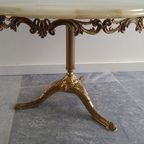 Vintage Messing Coffee Table With Marble Top thumbnail 5