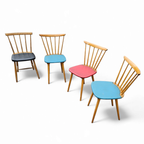 4 X Spindle Chair / Blue / Red / Black 1960s thumbnail 5