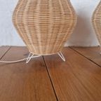 2 Rotan Atomic Stijl Tafellampen Ibiza Boho thumbnail 6