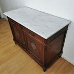 Vintage Antiek Dressoir Commode Ladekast Badkamermeubel Met Marmer Blad 404 thumbnail 10