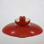 Original Red Danish Pendant Lamp - Fog And Morup By Jo Hammerborg - Model Penta - 1960 thumbnail 6