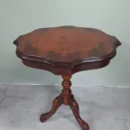 Vintage Italiaanse Notenhout Wijntafeltje Bijzet- Plantentafel Met Inlay thumbnail 2