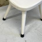 Wit Vintage Schoolstoeltje Retro Schuine Pootjes thumbnail 5