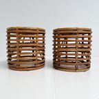Set Van 2 Rotan Designkrukjes Van Tito Agnoli, 1960's thumbnail 6