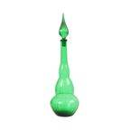 Enorme Groene Glazen Karaf Genie Bottle Empoli Italy 63cm thumbnail 8