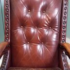 Bijzonder Stoere Vintage Bibliotheekfauteuil Met Studs thumbnail 8