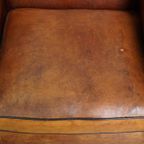 Unieke, Statige, Comfortabele Schapenleren Art Deco Design Fauteuil thumbnail 7