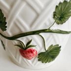 Mid-century Witte Portugese Bloempot Aardbeien 1970’s thumbnail 5