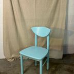 5x Vintage Grenen Keuken Stoelen, Nieuwe Gelakt, Daumiller Style thumbnail 4