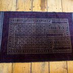 Super Dark Vintage Wool Persian Beloudj Rug - 124 Cm X 87 Cm thumbnail 9