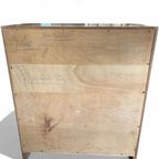 Vintage Houten Ladekast Kast – 4 Lades Met Metalen Grepen thumbnail 12