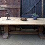 Prachtige Grote Eiken Klooster Tafel 240 Bij 100 Cm thumbnail 7
