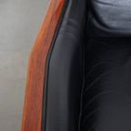 Schuitema Art Deco Design Fauteuil Uit De Decoforma Serie Met Zwart Leer En Hoge Rug thumbnail 12