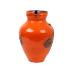 Vintage Oranje En Blauwe Geglazuurde West Germany Vaas Carstens 116-2L thumbnail 12