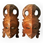 2 Prachtige Houtsnijwerk Maskers, Waarschijnlijk Uit Angola thumbnail 7