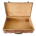 Vintage Bruine Nubuck Leren Koffer Leder Shabby Chic thumbnail 7