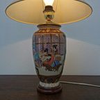 Vintage Authentieke Chinese Vaaslamp, Schemerlamp Tafellamp Porselein thumbnail 9