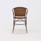 Decorative Wrought Iron And Rattan Side Chair 1970S thumbnail 5