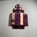 Purple Snake Skin Pattern Glass Pendant Light By Herda, 1970 thumbnail 10