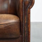 Comfortabele En Karaktervolle Schapenleren Clubfauteuil Met Een Prachtige Kleurstelling thumbnail 9