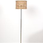 50’S Vloer Lamp Met Nieuwe Rotan Kap 64681 thumbnail 2