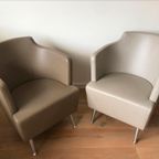 2x Italian Moroso Jules Leren Fauteuils By Enrico Franzolini thumbnail 17