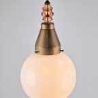 Vintage Art Deco Bol Hanglamp Schoollamp Kopper Mid Century thumbnail 7