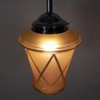 Art Deco Hanglamp Met Roze Glazen Kap, Jaren 30 thumbnail 7