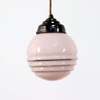 Antieke Art Deco Hanglamp Roze thumbnail 4