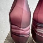 Amethyst And White Swirl Glass Vase Set thumbnail 4