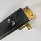 Hollywood Regency Stijl - Messing - Goud - Gesatineerd Glas - Wandlamp - 60'S thumbnail 4