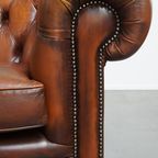 Tijdloze Cognac Bruine Engelse Rundleren 2.5 Zits Chesterfield Bank thumbnail 10