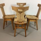 5 Arts & Crafts Stoelen W. Kuyper Jaren'20 Brutalistisch thumbnail 4