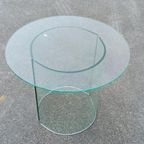 Vintage Postmodern Glazen Bijzettafel, Rond thumbnail 11