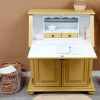 Vintage Klepbureau Secretaire Okergeel thumbnail 6