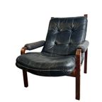 Vintage Lederen Lounge Stoel / Fauteuil / Eenzit thumbnail 5