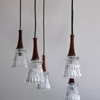 Midcentury Hanglamp Cascade Teak En Kristal thumbnail 2