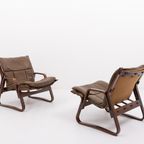 Set Of 2 Scandinavian Design Lounge Chairs / Fauteuil From Giske Carlsen For Kleppe thumbnail 3