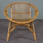 Bijzondere Rotan Fauteuil, Rohé Noordwolde, 1950 thumbnail 3