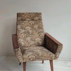 Vintage Geometrische Fauteuil Met Bloemenprint thumbnail 3