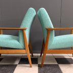 Pair Of Green Arm Chairs 1960S thumbnail 3