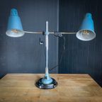 Twee Koppige Industriële Bureaulamp – Jaren 70 thumbnail 7