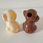 2 Celluloid Beeldjes Hondjes Antiek Speelgoed thumbnail 2