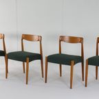 Set Van 4 Deense Stoelen Eetkamerstoelen 'bjerremose' Vintage Reupholstered thumbnail 17