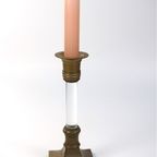 Vintage Messing Kandelaar Glas thumbnail 2