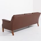 Vintage Brown Leather Sofa From Mogens Hansen Denmark 1980’s thumbnail 7