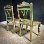 Set Antieke Stoelen – Koloniale Periode India – 2 Stuks thumbnail 5