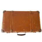 Vintage Bruine Nubuck Leren Koffer Leder Shabby Chic thumbnail 3