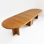 Vintage Danish Large Oval Extendable Dining Table Xl 1960s thumbnail 3