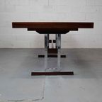 Minimalist Dining Table In Indian Rosewood And Chrome thumbnail 3